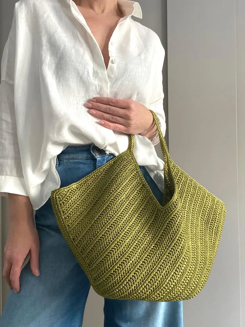 CROCHET PATTERN MIRA Bag Crochet Bag Pattern Wool Bag crochet purse woman bag shopping bag summer bag beach bag, handbag Raffia Bag