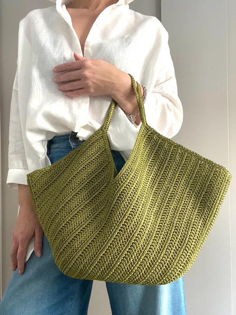 CROCHET PATTERN MIRA Bag Crochet Bag Pattern Wool Bag crochet purse woman bag shopping bag summer bag beach bag, handbag Raffia Bag