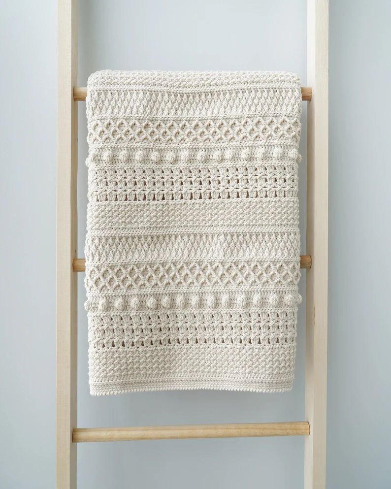 Easy crochet modern blanket pattern, Video tutorial + Chart, Crochet afghan, Throw blanket pattern, Boho blanket, 9 sizes, ENGLISH pattern