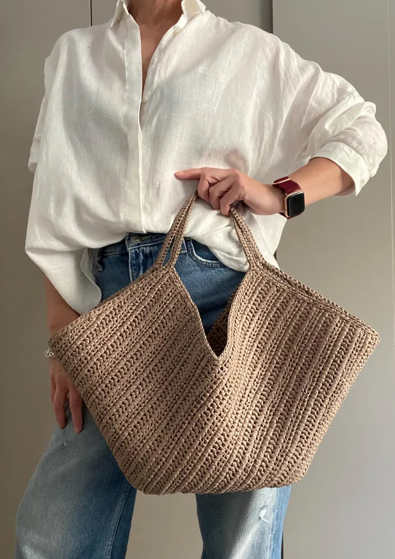 CROCHET PATTERN MIRA Bag Crochet Bag Pattern Wool Bag crochet purse woman bag shopping bag summer bag beach bag, handbag Raffia Bag